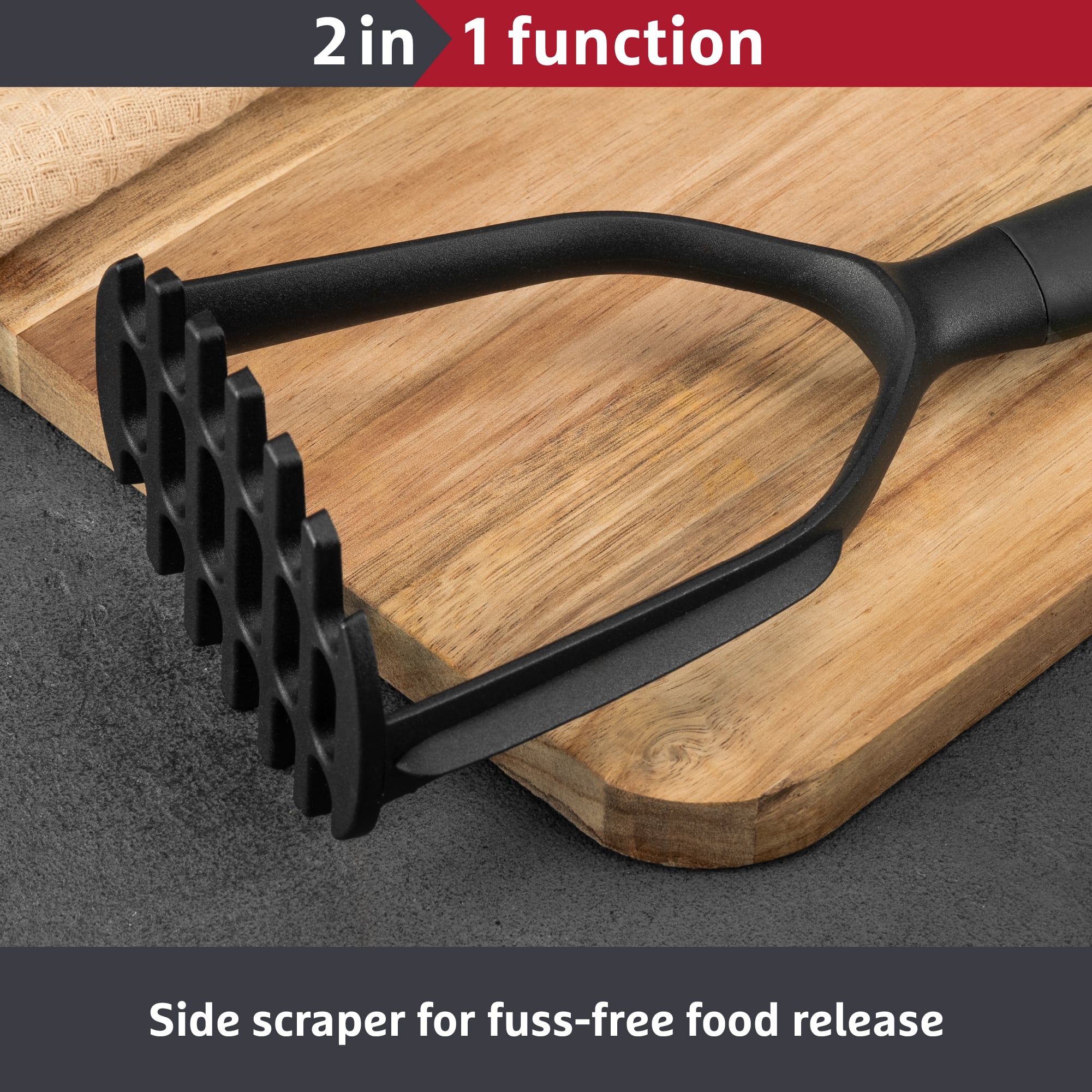 Prestige 2-in-1 Tools Masher & Side Scraper