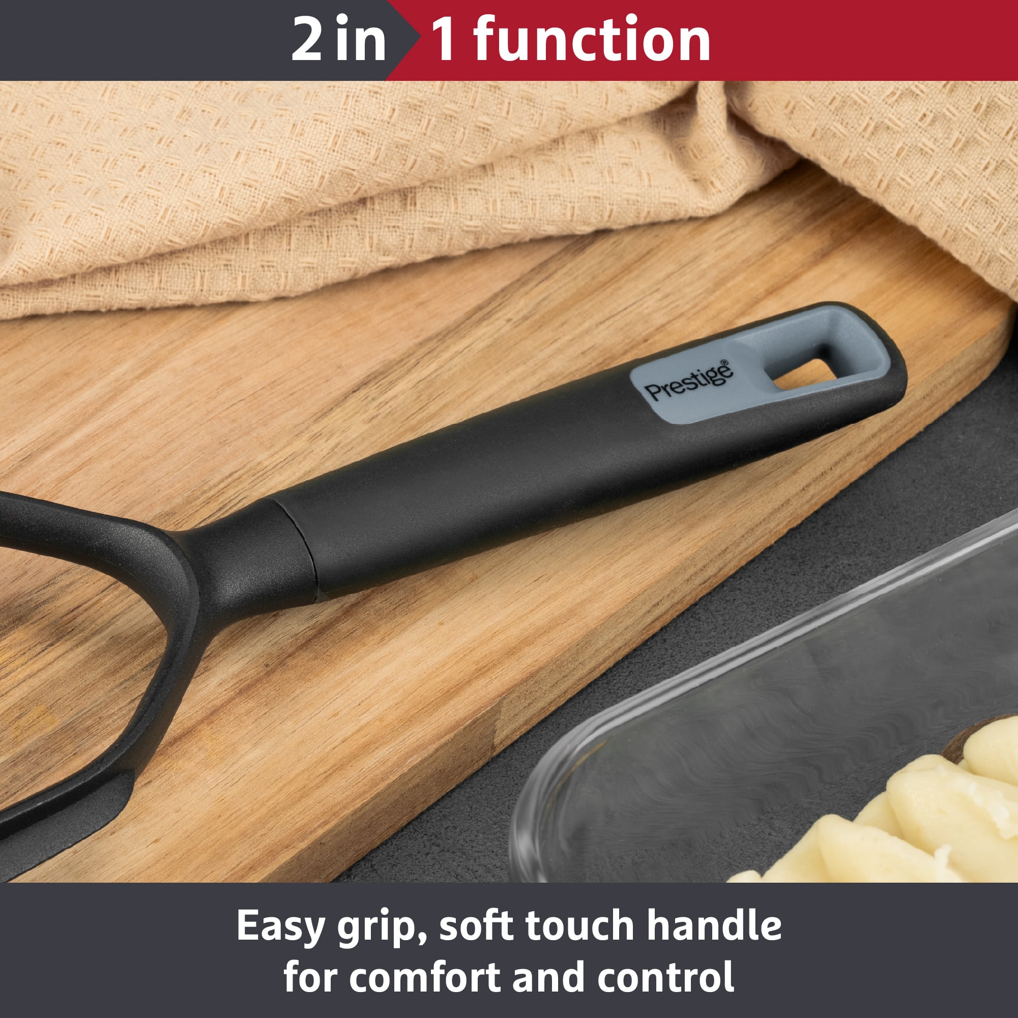 Prestige 2-in-1 Tools Masher Easy Grip