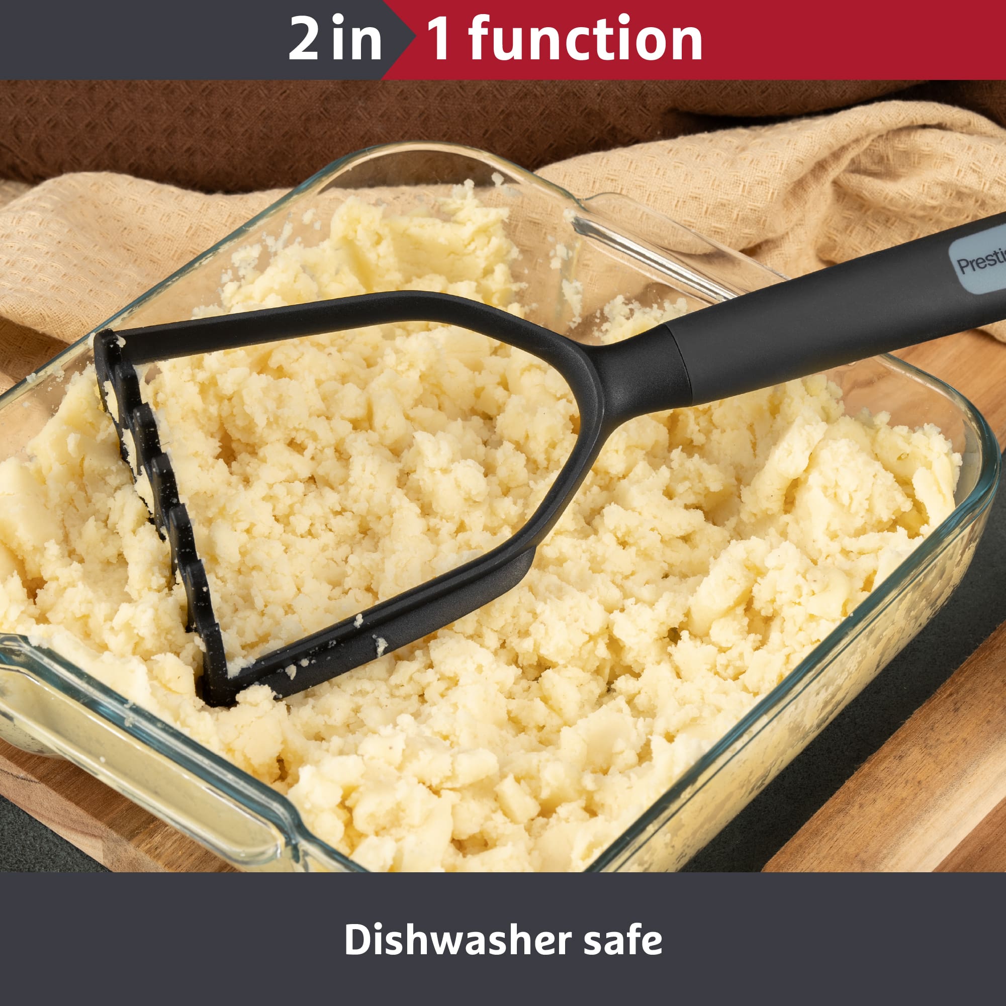 Prestige 2-in-1 Tools Masher Dishwasher Safe