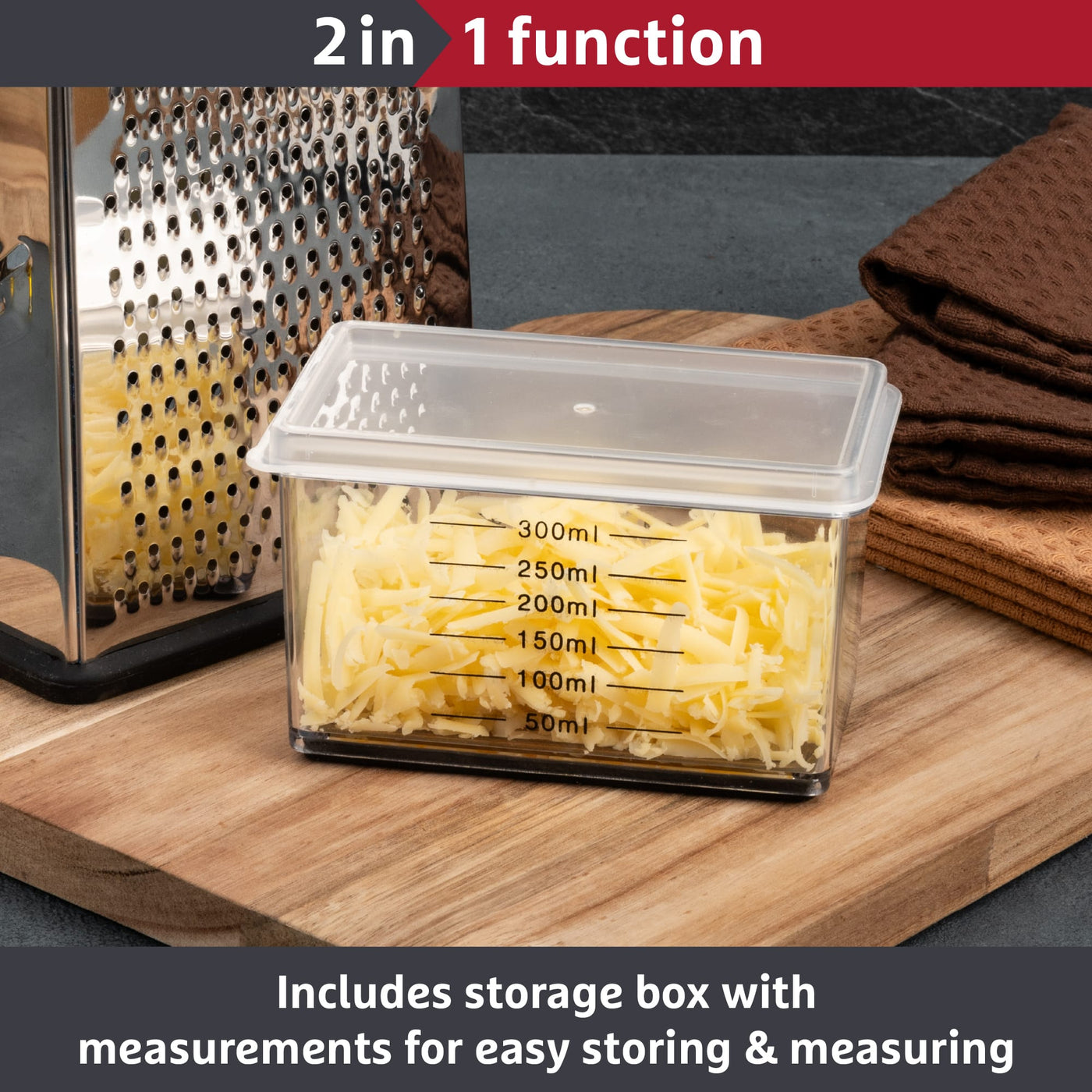 Prestige 2-in-1 Kitchen Tools Grater and Storage Box 