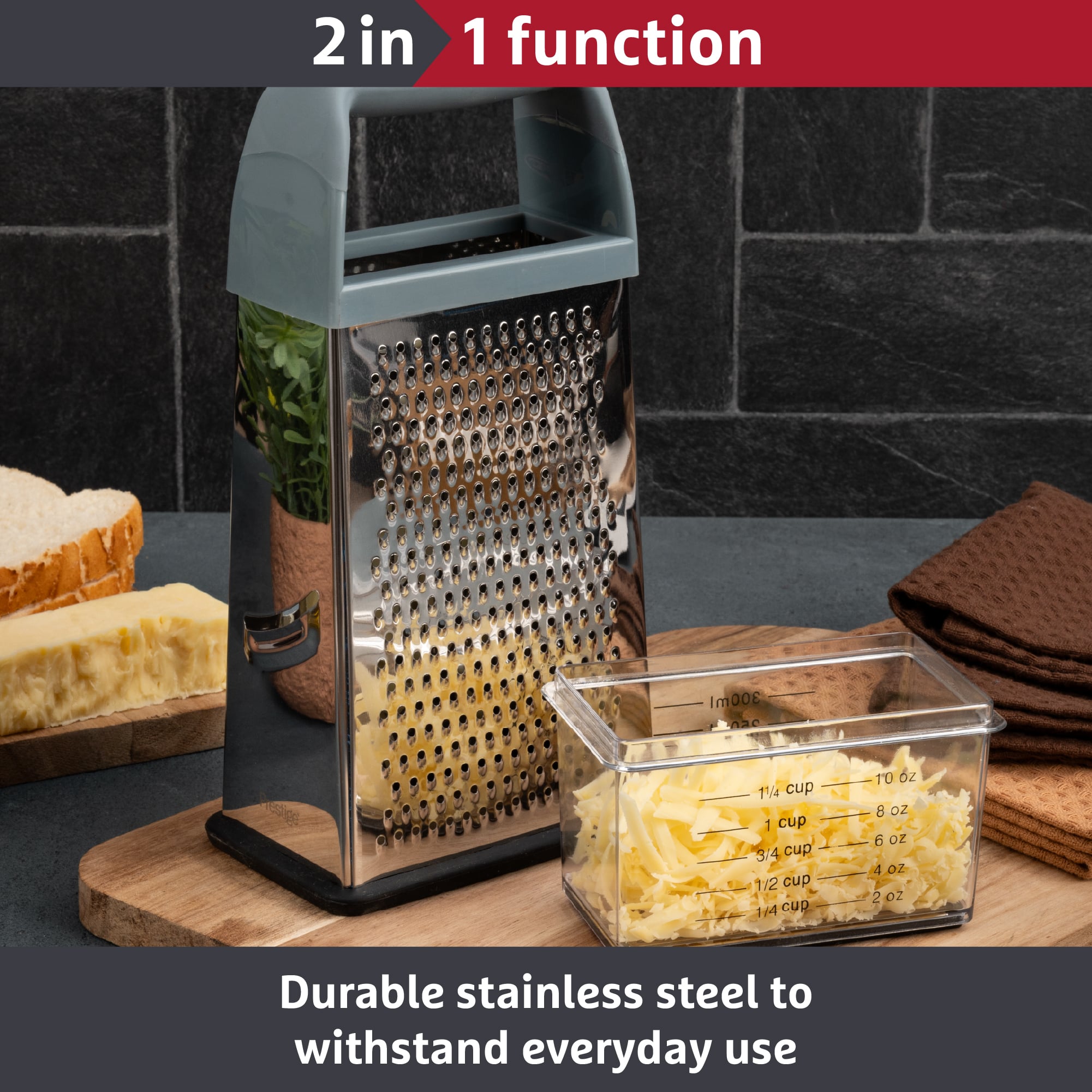 Prestige 2-in-1 Kitchen Tools Grater and Box Durable
