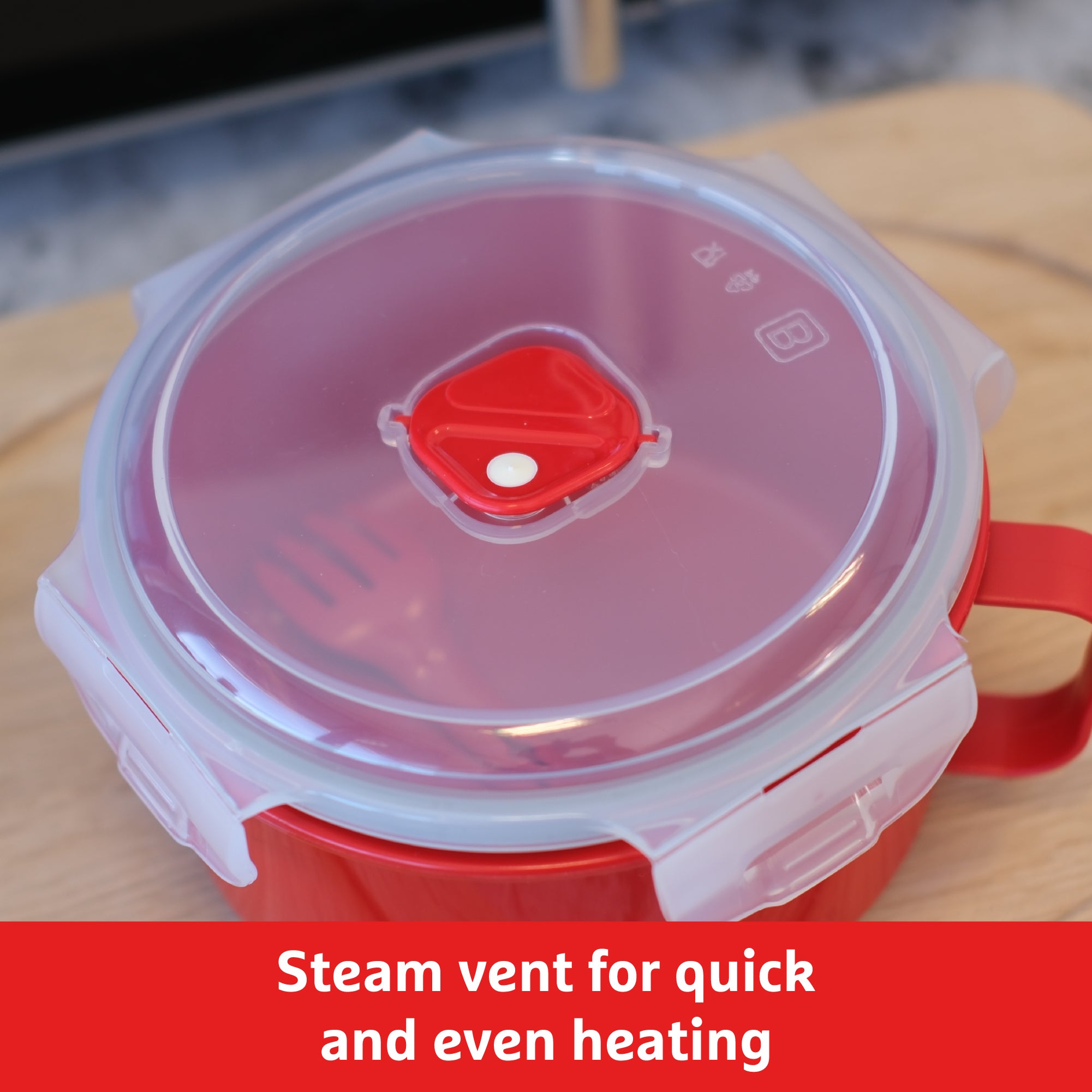 Good To Heat Microwave Bowl with Spork – BPA-Free, 900ml & Leakproof