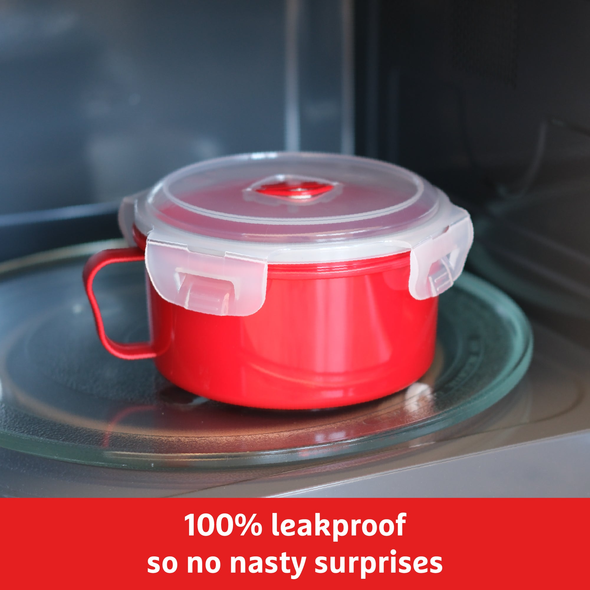Good To Heat Microwave Bowl with Spork – BPA-Free, 900ml & Leakproof