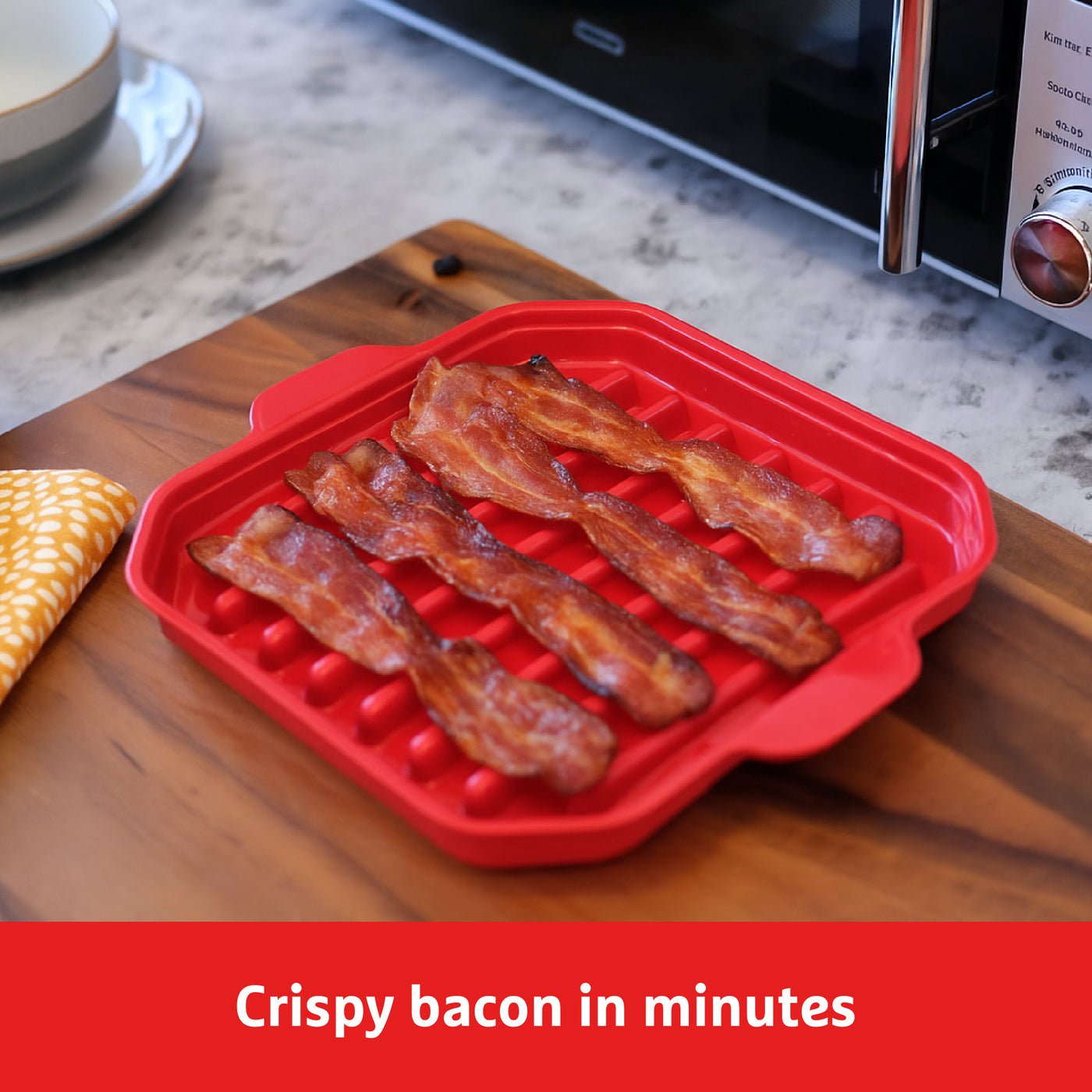 Good To Heat Microwave Bacon Crisper – BPA-Free - Low-Fat Cooking
