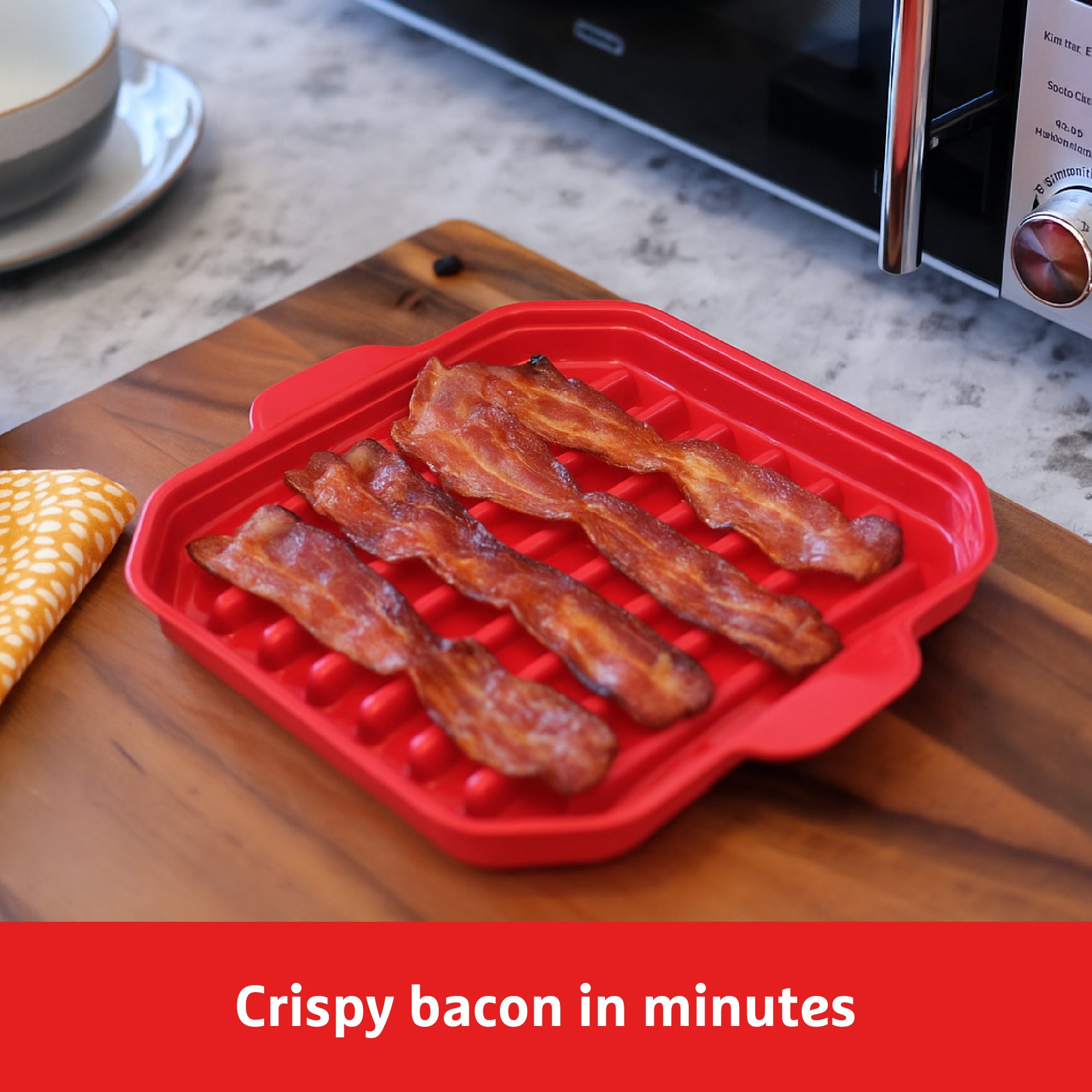 Good To Heat Microwave Bacon Crisper – BPA-Free - Low-Fat Cooking