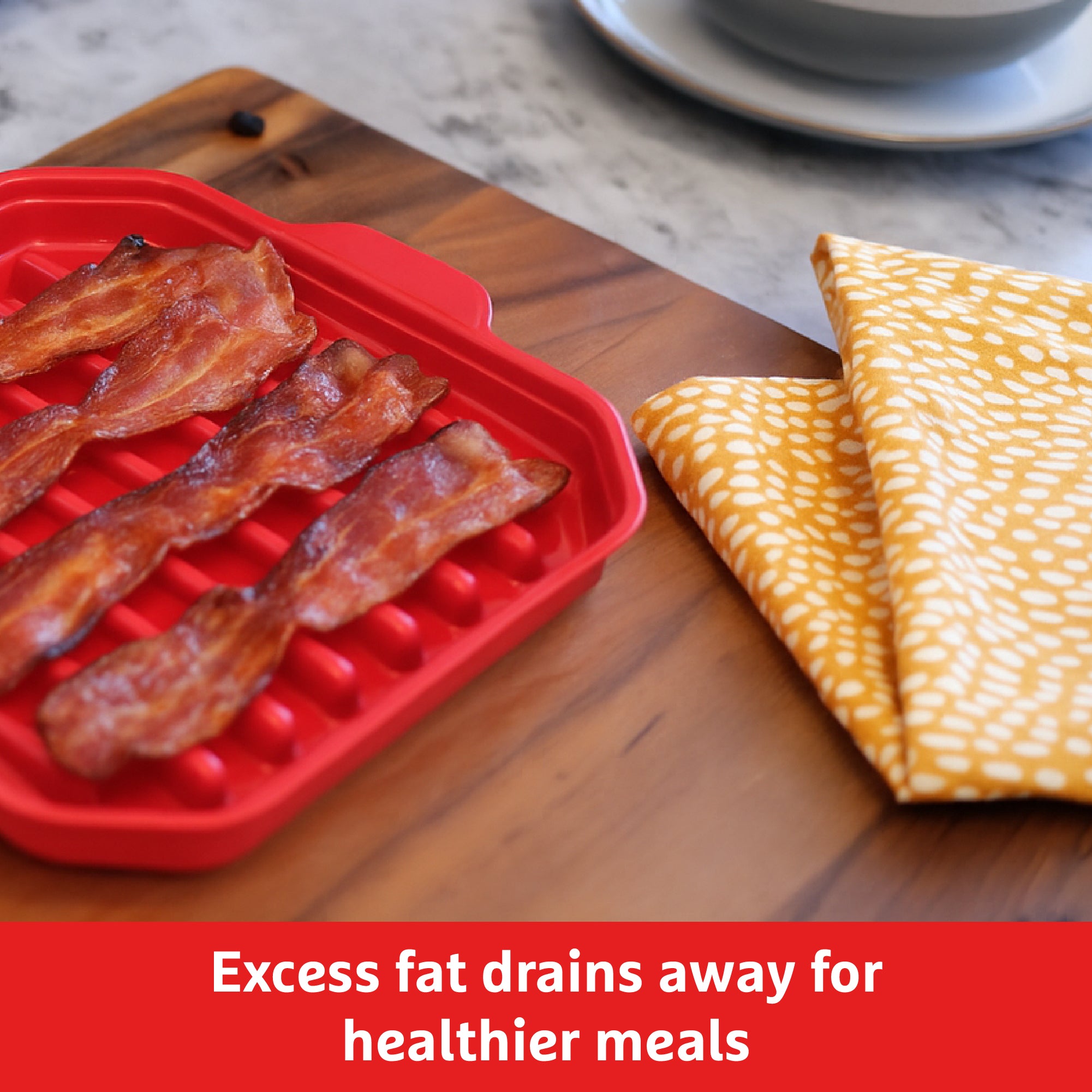 Good To Heat Microwave Bacon Crisper – BPA-Free - Low-Fat Cooking
