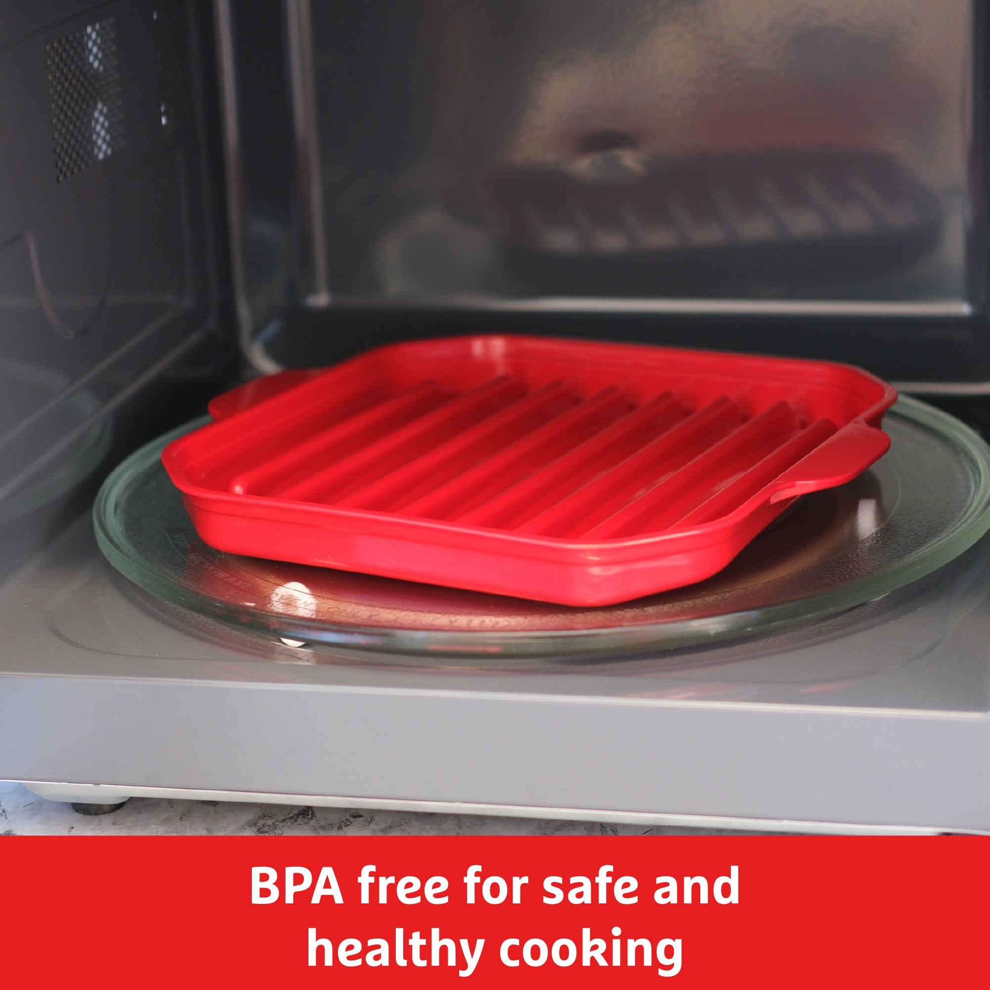 Good To Heat Microwave Bacon Crisper – BPA-Free - Low-Fat Cooking