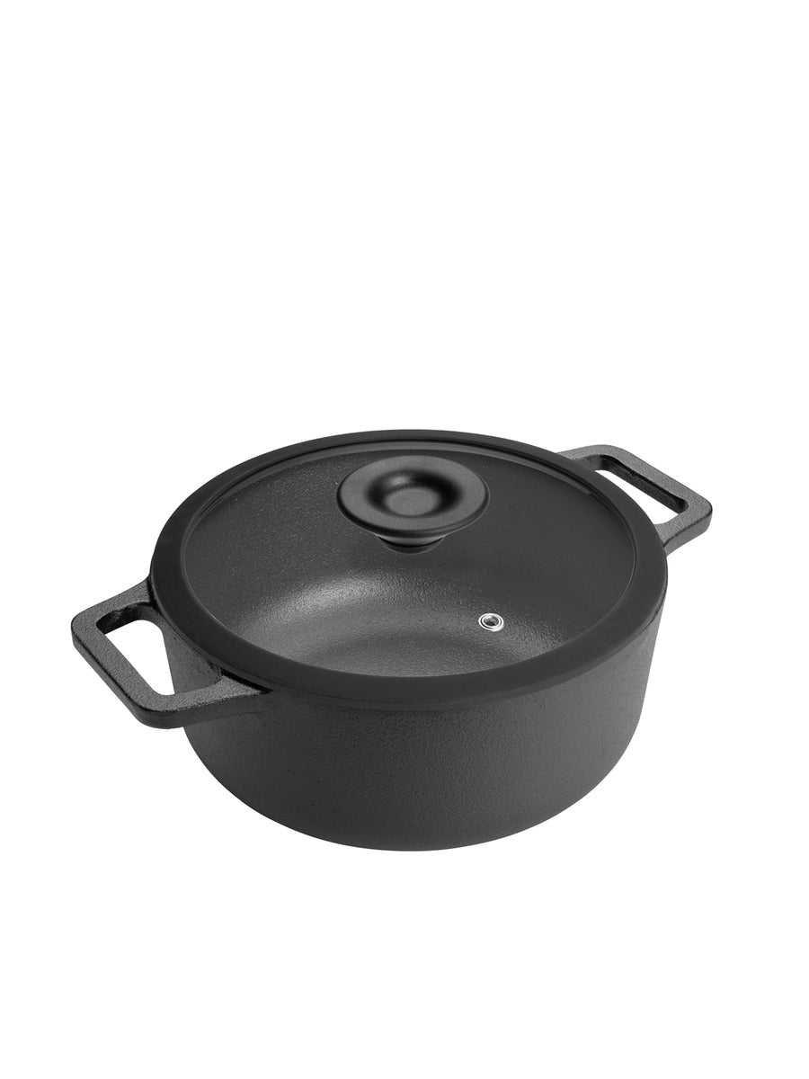 Cast Iron: Casserole & Glass Lid - 4.6L/24cm