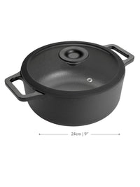 Cast Iron: Casserole & Glass Lid - 4.6L/24cm