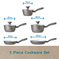 Earth Pan: Ceramic Non-Stick Saucepan & Frying Pan Set - 5 Piece