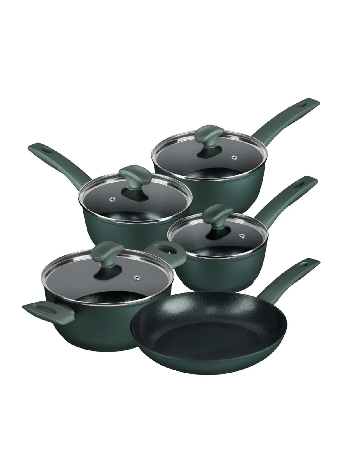 Earth Friendly: Non-Stick Induction Frying Pan, Saucepan & Stockpot Set - 5 Pieces
