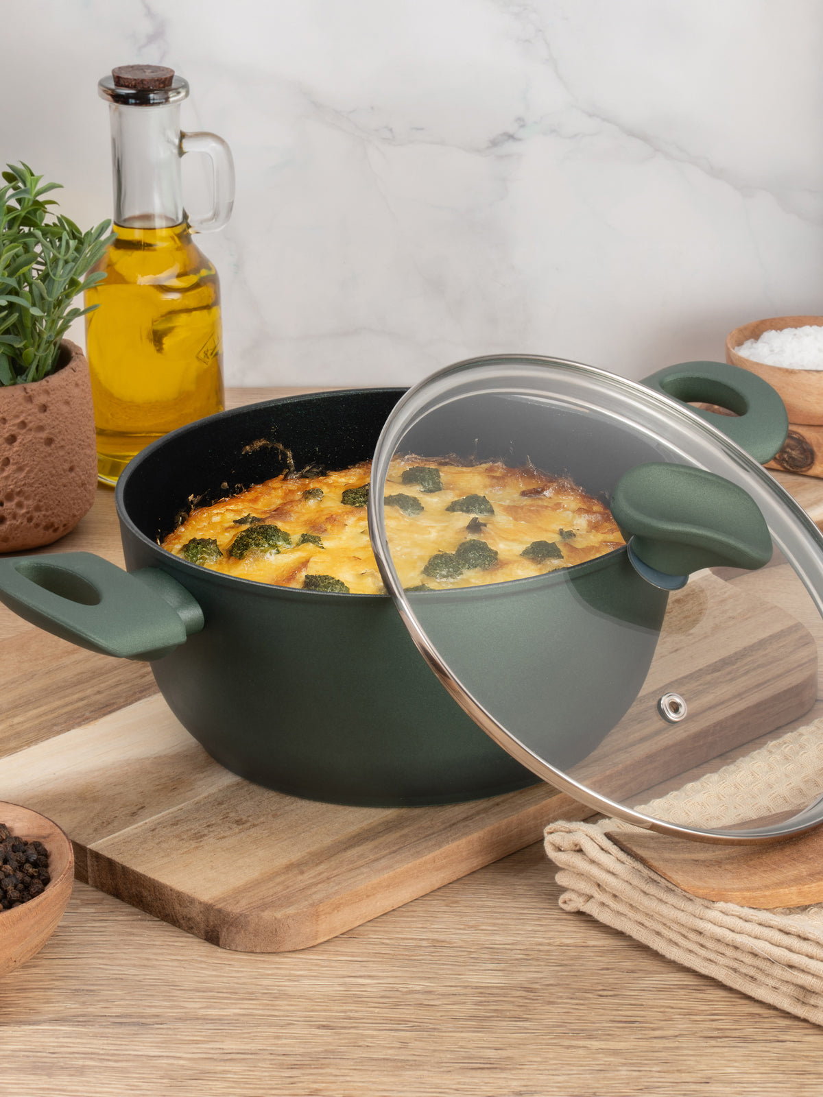 Earth Friendly: Non-Stick Induction Frying Pan, Saucepan & Stockpot Set - 5 Pieces