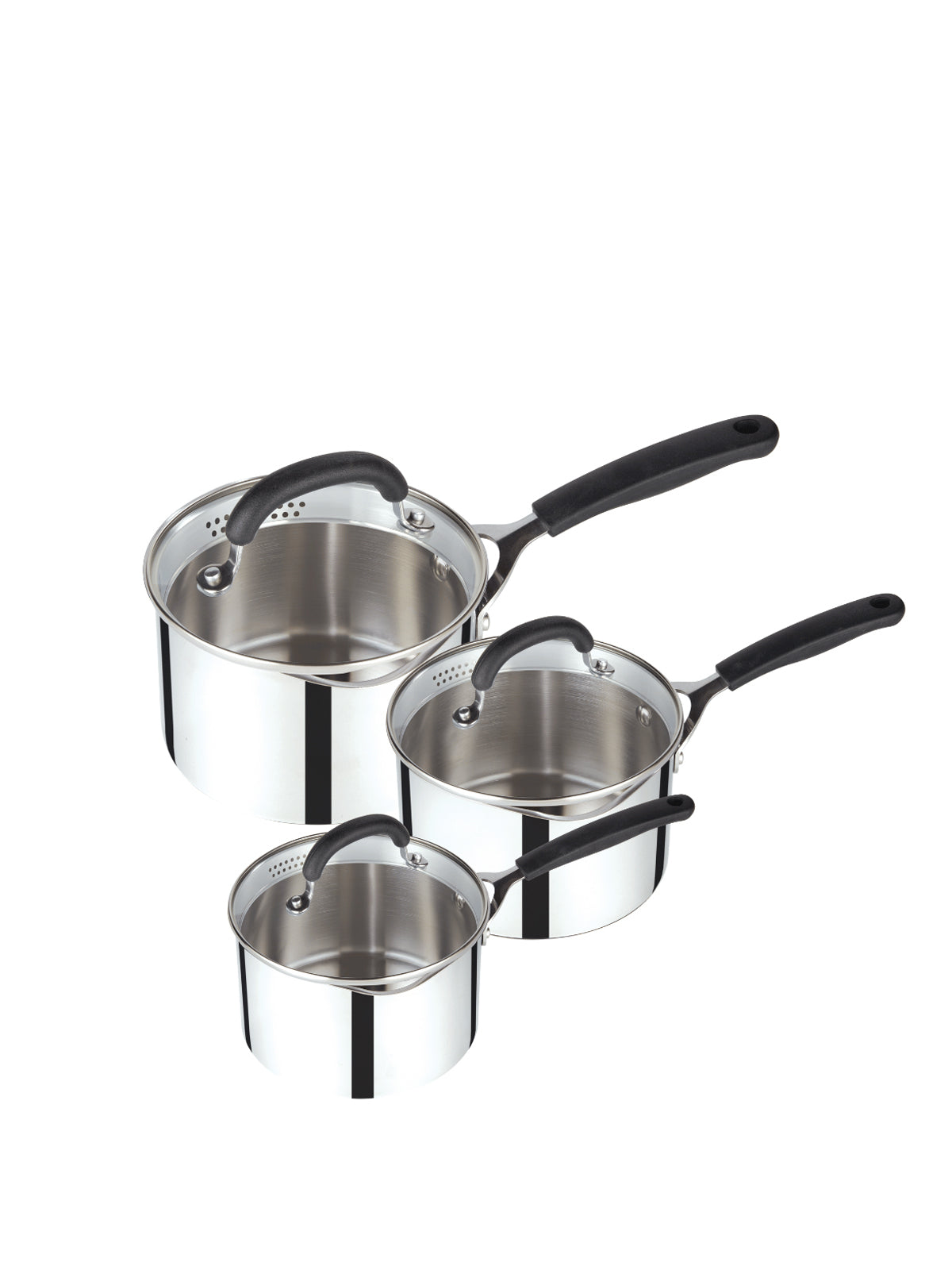 Made to Last: Stainless Steel Saucepan & Straining Lid - 3 Piece Set