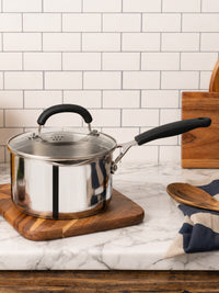 Made to Last: Stainless Steel Saucepan & Straining Lid - 3 Piece Set