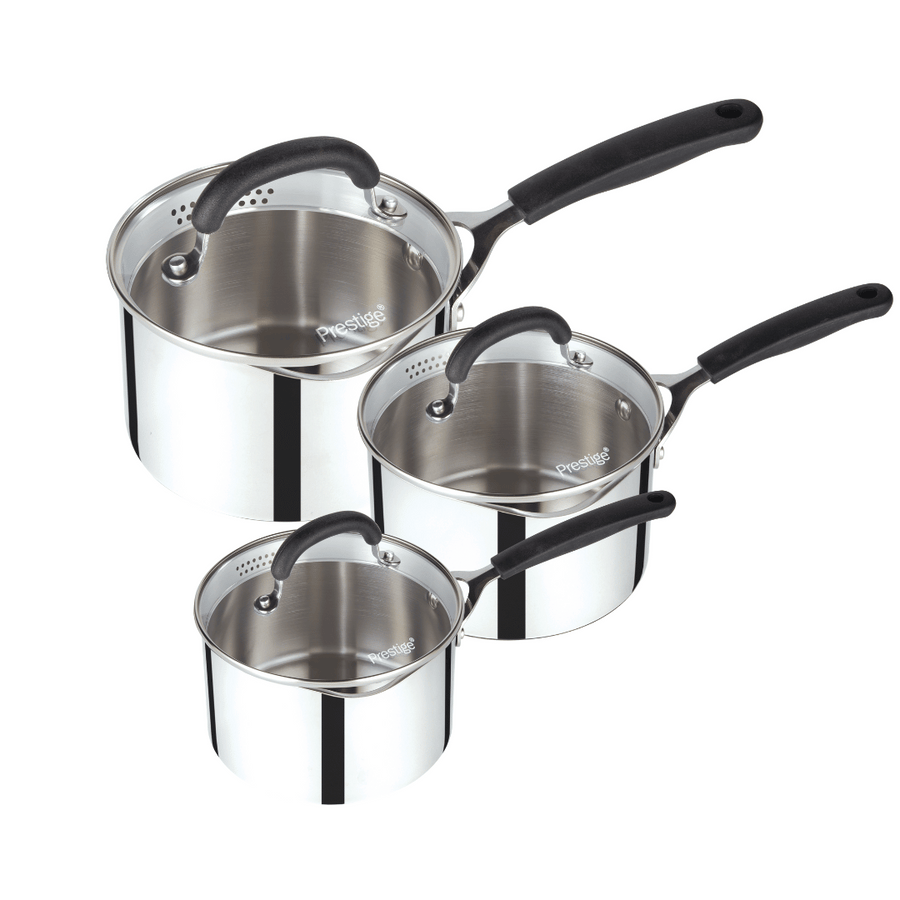Made to Last: Stainless Steel Saucepan & Straining Lid - 3 Piece Set