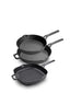 Cast Iron: Frying Pan & Grill Pan Set - 3 Pieces