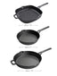 Cast Iron: Frying Pan & Grill Pan Set - 3 Pieces