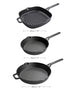 Cast Iron: Frying Pan & Grill Pan Set - 3 Pieces