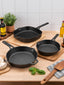 Cast Iron: Frying Pan & Grill Pan Set - 3 Pieces
