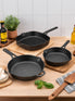 Cast Iron: Frying Pan & Grill Pan Set - 3 Pieces