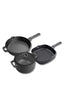 Cast Iron: Casserole & Glass Lid - 5.7L, Frying Pan & Grill Pan Set - 3 Pieces