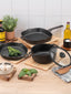 Cast Iron: Casserole & Glass Lid - 5.7L, Frying Pan & Grill Pan Set - 3 Pieces