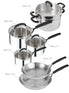 Made to Last: Stainless Steel Frying Pan Stockpot and Saucepan Set - 6 Piece