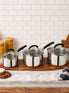 Made to Last: Stainless Steel Frying Pan Stockpot and Saucepan Set - 6 Piece