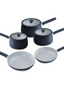 Ceramic Non-Stick Frying Pan and Saucepan Set - 5 Piece