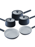 Ceramic Non-Stick Frying Pan and Saucepan Set - 5 Piece
