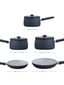 Ceramic Non-Stick Frying Pan and Saucepan Set - 5 Piece