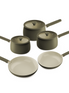 Ceramic Non-Stick Frying Pan and Saucepan Set - 5 Piece