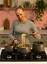 Ceramic Non-Stick Frying Pan and Saucepan Set - 5 Piece