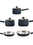 Stainless Steel Frying Pan and Saucepan Set 5 Piece