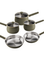 Stainless Steel Frying Pan and Saucepan Set - 5 Piece