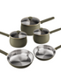 Stainless Steel Frying Pan and Saucepan Set 5 Piece