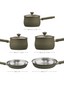 Stainless Steel Frying Pan and Saucepan Set - 5 Piece