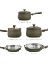 Stainless Steel Frying Pan and Saucepan Set 5 Piece