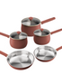 Stainless Steel Frying Pan and Saucepan Set 5 Piece