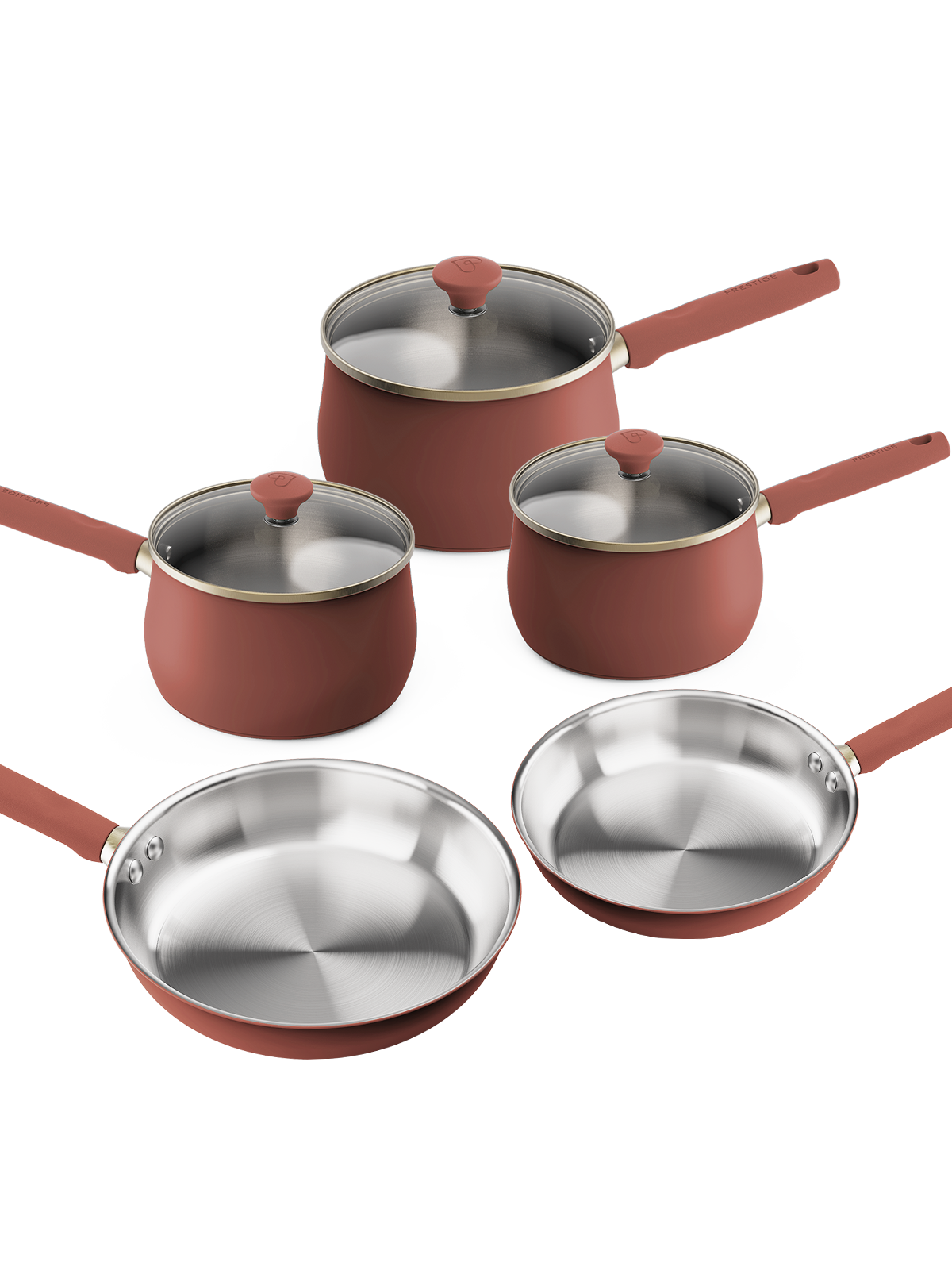 Stainless Steel Frying Pan Saucepan Set 5 Piece