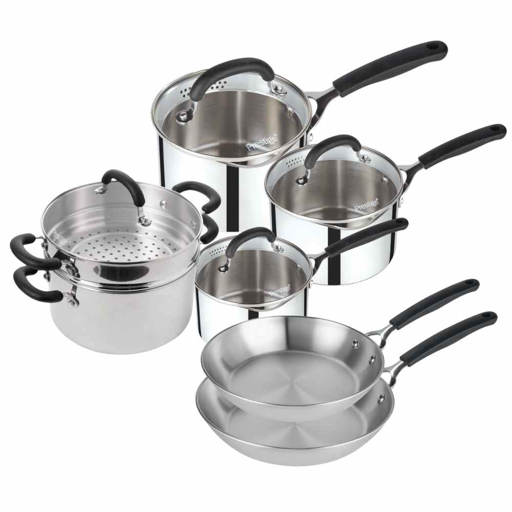 Made to Last: Stainless Steel Frying Pan Stockpot and Saucepan Set - 6 Piece