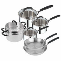Made to Last: Stainless Steel Frying Pan Stockpot and Saucepan Set - 6 Piece