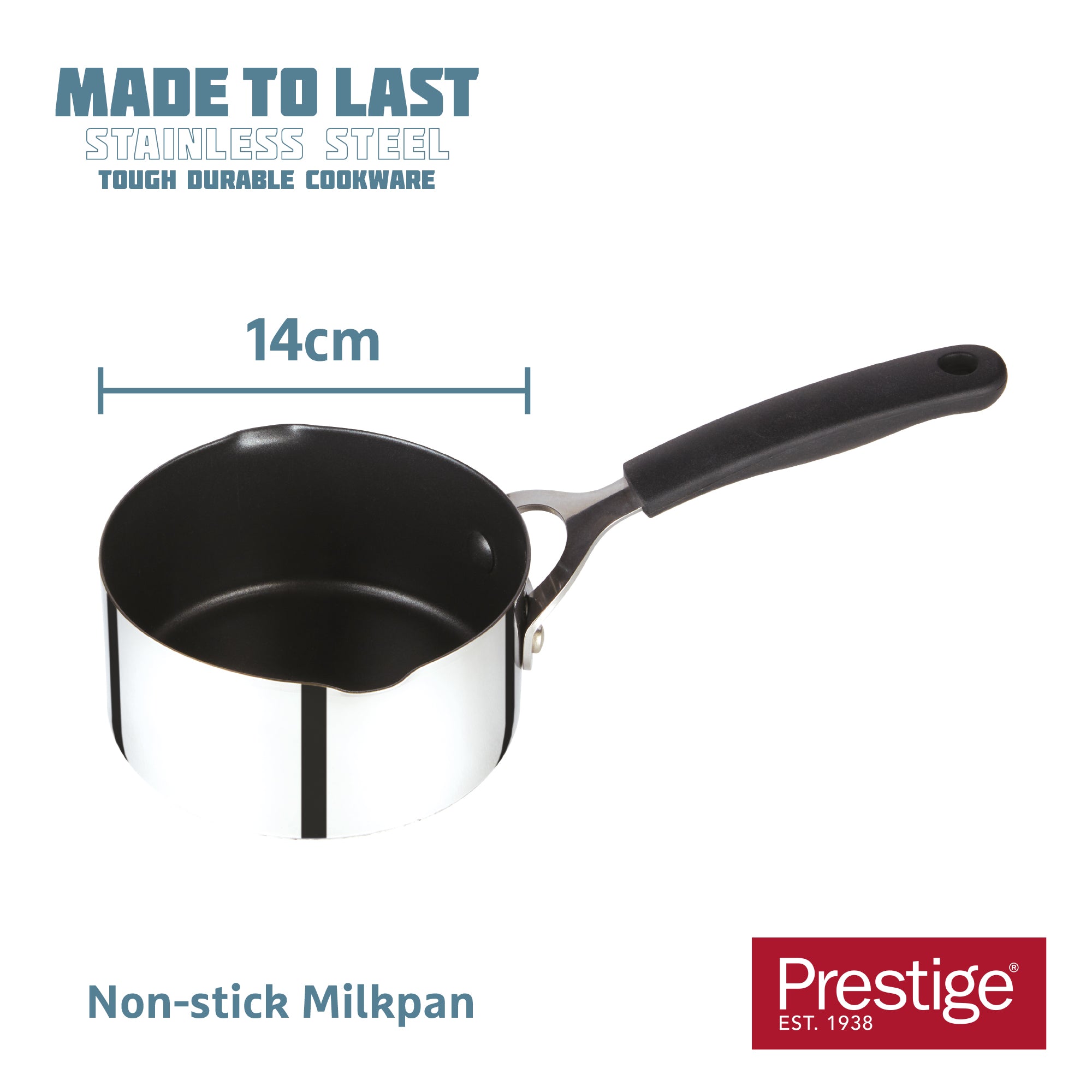 Made to Last: Stainless Steel Non-Stick Milk Pan - 14cm/0.9L