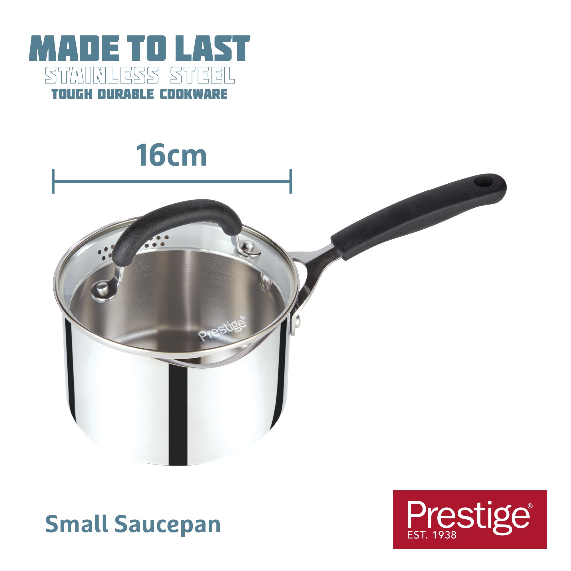 Made to Last: Stainless Steel Frying Pan Stockpot and Saucepan Set - 6 Piece