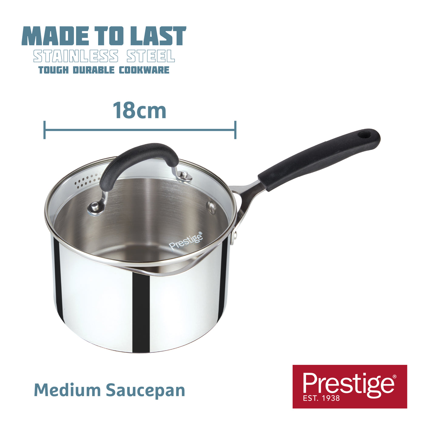 Made to Last: Stainless Steel Frying Pan and Saucepan Set - 5 Piece