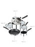 Made to Last: Stainless Steel Frying Pan, Saucepan, Straining Lids & Milk Pan Set - 5 Pieces