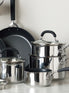 Made to Last: Stainless Steel Frying Pan, Saucepan, Straining Lids & Milk Pan Set - 5 Pieces