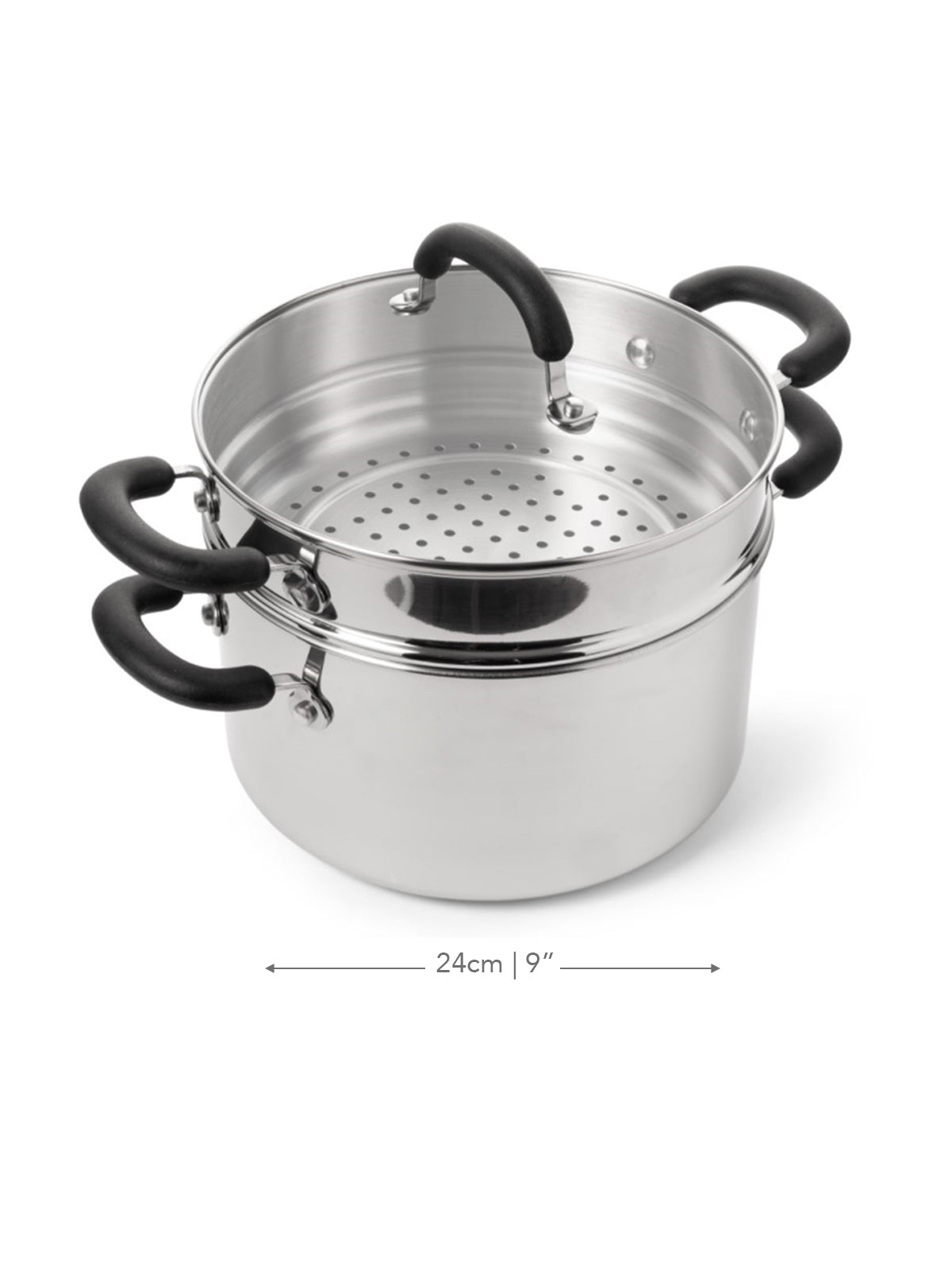 Made to Last: Stainless Steel Stockpot and Steamer - 5.86L/24cm