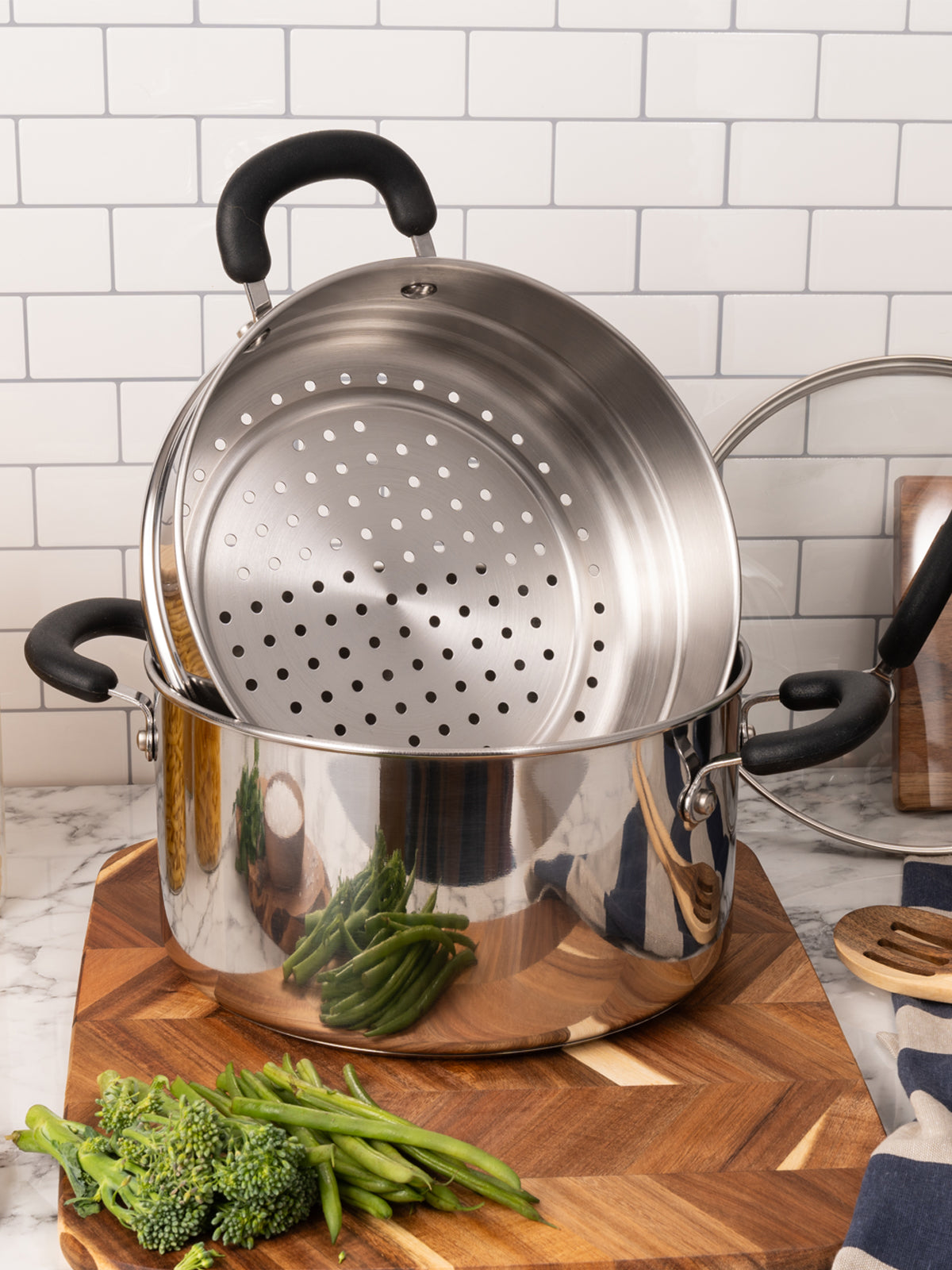 Made to Last: Stainless Steel Stockpot and Steamer - 5.86L/24cm