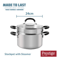Made to Last: Stainless Steel Frying Pan Stockpot and Saucepan Set - 6 Piece